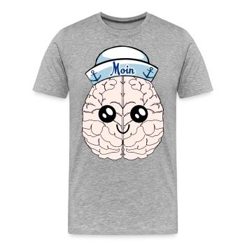 Cerveau marin marin marin cerveau marin - T-shirt bio Premium Homme - gris chiné - Devant - Damien (186cm)