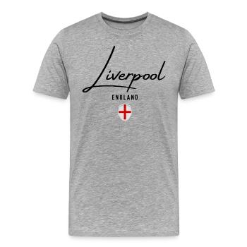 Ich liebe Liverpool, Liverpool England - Männer Premium Bio T-Shirt - Grau meliert - Vorne - Damien (186cm)