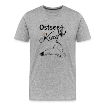 Baltic Sea King-Baltic Sea King Anchor and Seagull - Men's Premium Organic T-Shirt - heather grey - Front - Damien (186cm)