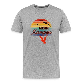 Moin Kampen avec mouette dans le style rétro-Sylt-Kampen - T-shirt bio Premium Homme - gris chiné - Devant - Damien (186cm)