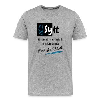 Sylt pour moi le plus bel endroit du monde : l’île de Sylt - T-shirt bio Premium Homme - gris chiné - Devant - Damien (186cm)