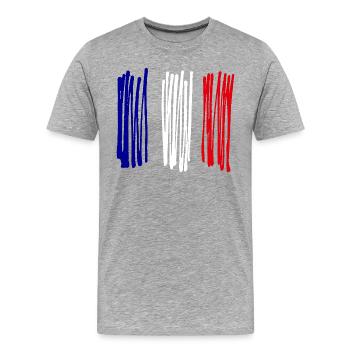 France Strip - T-shirt bio Premium Homme - gris chiné - Devant - Damien (186cm)