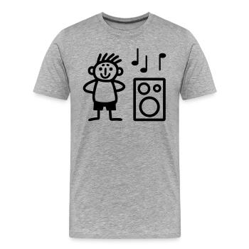 Lautsprecher Boxen - Männer Premium Bio T-Shirt - Grau meliert - Vorne - Damien (186cm)
