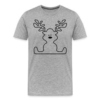 Elch - Männer Premium Bio T-Shirt - Grau meliert - Vorne - Damien (186cm)