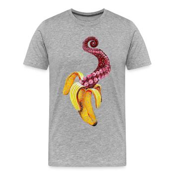 Swirly Mutant-Banana - Men's Premium Organic T-Shirt - heather grey - Front - Damien (186cm)