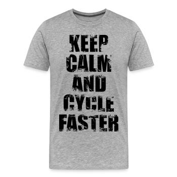 Lustiger Radfahrer Witz - Männer Premium Bio T-Shirt - Grau meliert - Vorne - Damien (186cm)