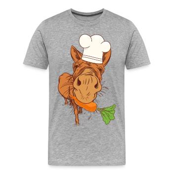 Koch Köche Köchin Esel Küche Kochkunst Gastgeber - Männer Premium Bio T-Shirt - Grau meliert - Vorne - Damien (186cm)