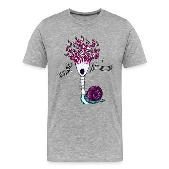 Flamme Songs Backbone-Schnecke - Männer Premium Bio T-Shirt - Grau meliert - Vorne - Damien (186cm)