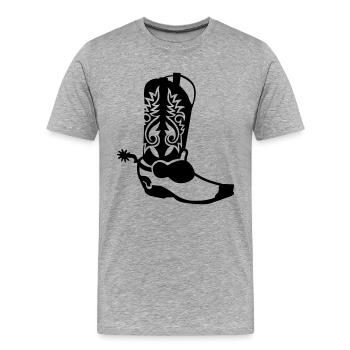 cow-boy - T-shirt bio Premium Homme - gris chiné - Devant - Damien (186cm)