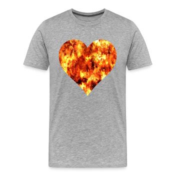 heart of fire - Men's Premium Organic T-Shirt - heather grey - Front - Damien (186cm)