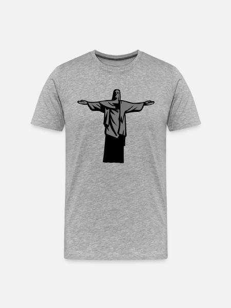 christ redeemer statue rio janeiro - Men's Premium Organic T-Shirt - heather grey