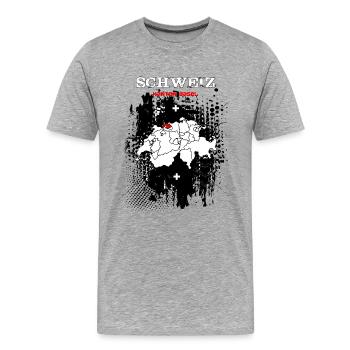 Kanton Basel - Männer Premium Bio T-Shirt - Grau meliert - Vorne - Damien (186cm)