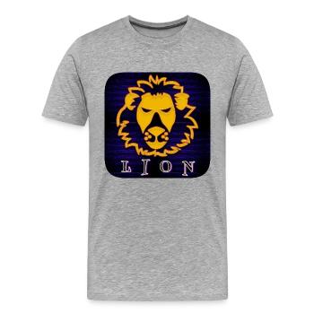 LION (Lion) - T-shirt bio Premium Homme - gris chiné - Devant - Damien (186cm)