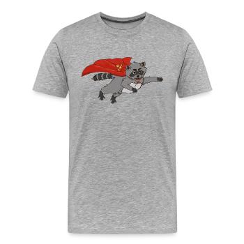 SuperRaco - T-shirt bio Premium Homme - gris chiné - Devant - Damien (186cm)