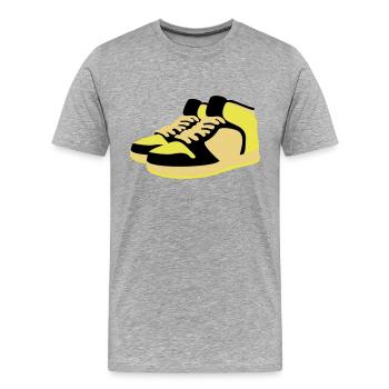 sneakers - Männer Premium Bio T-Shirt - Grau meliert - Vorne - Damien (186cm)