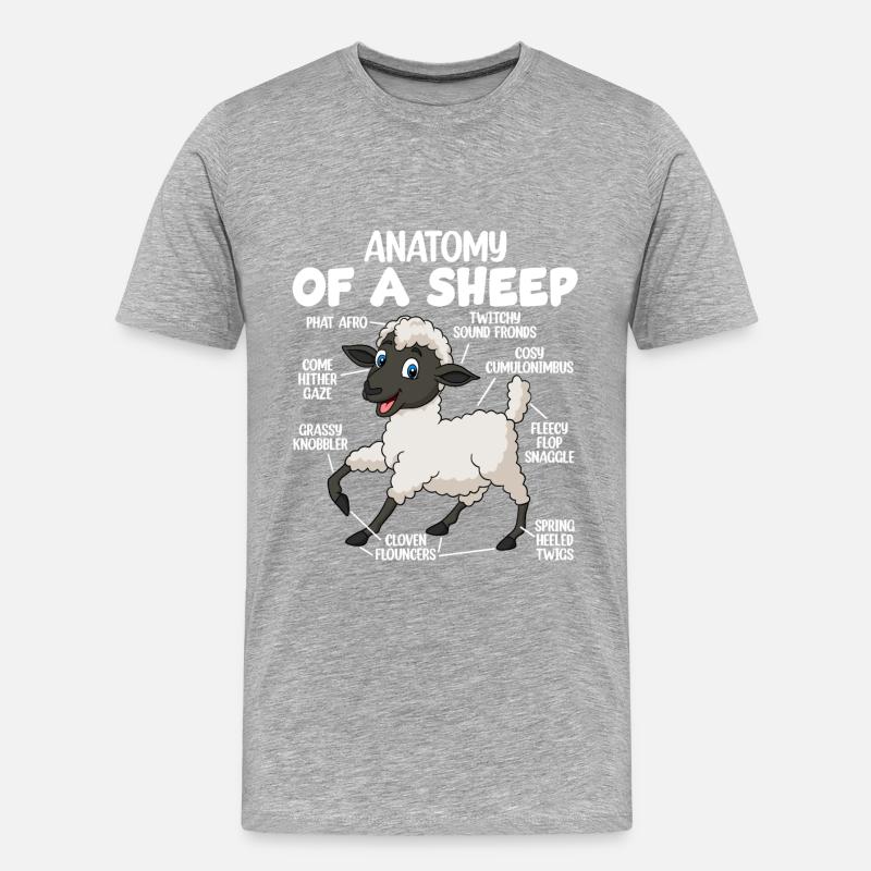 Anatomie eines Schafes - Männer Premium Bio T-Shirt - Grau meliert