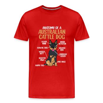 Australian Cattle Dog - Men's Premium Organic T-Shirt - red - Front - Damien (186cm)