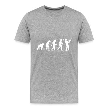 Tronçonneuse Kettensäge Evolution - T-shirt bio Premium Homme - gris chiné - Devant - Damien (186cm)
