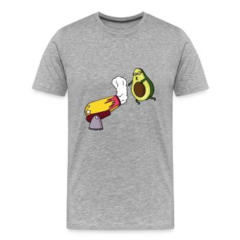 Avocado Circus Cannon - Men's Premium Organic T-Shirt - heather grey - Front - Damien (186cm)