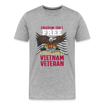 Vietnam Veteran - Men's Premium Organic T-Shirt - heather grey - Front - Damien (186cm)