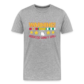 Vietnam Veteran - Men's Premium Organic T-Shirt - heather grey - Front - Damien (186cm)