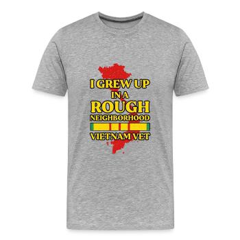 Vietnam Veteran - Men's Premium Organic T-Shirt - heather grey - Front - Damien (186cm)