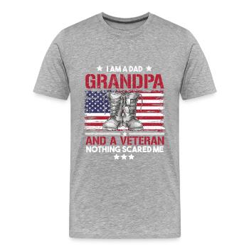 Vietnam Veteran - Men's Premium Organic T-Shirt - heather grey - Front - Damien (186cm)