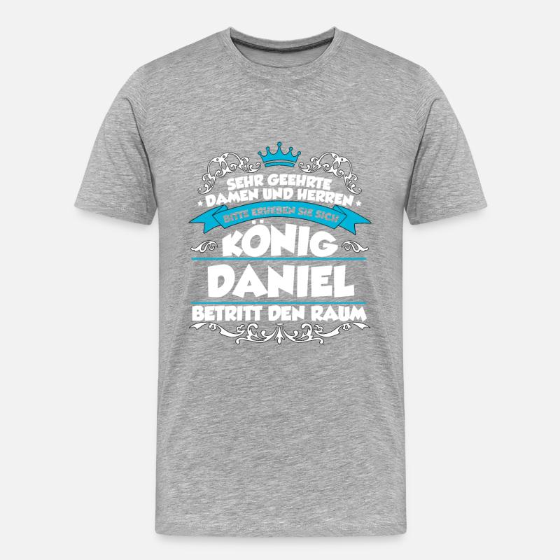 Daniel Name Design - Männer Premium Bio T-Shirt - Grau meliert
