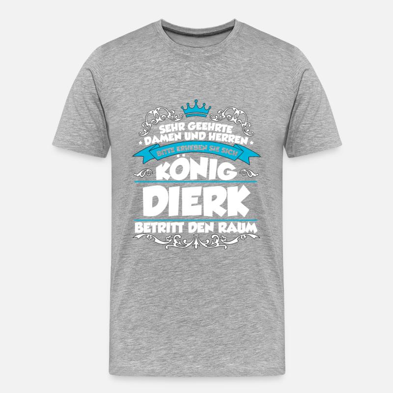 Dierk Name Design - Männer Premium Bio T-Shirt - Grau meliert