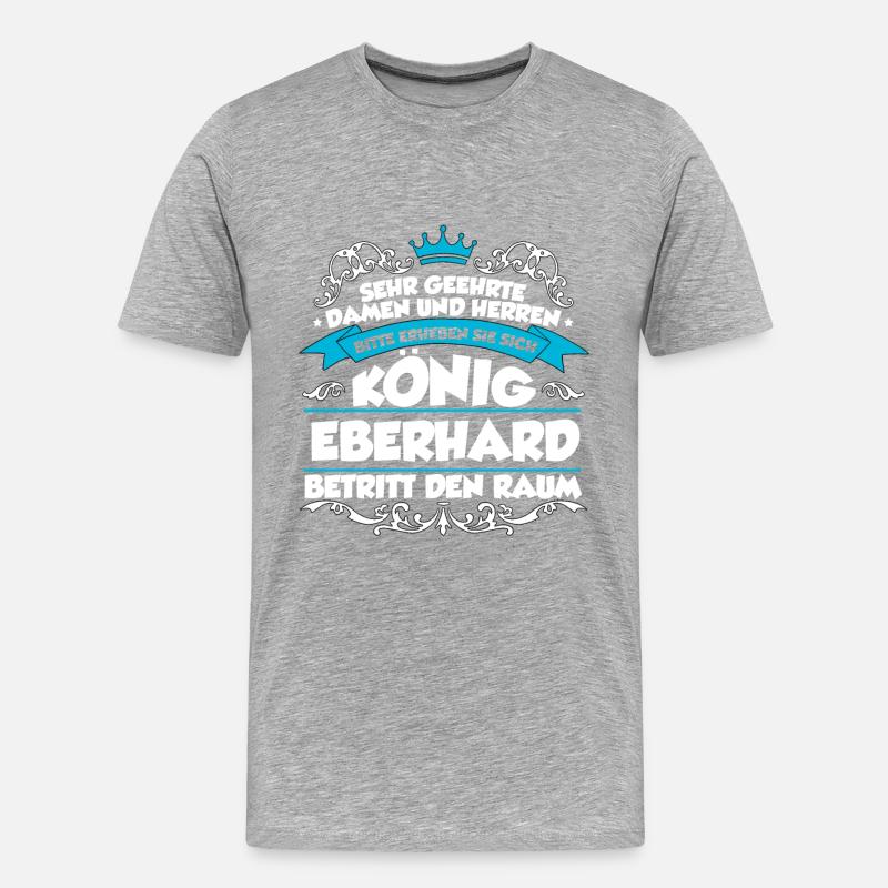 Eberhard Name Design - Männer Premium Bio T-Shirt - Grau meliert