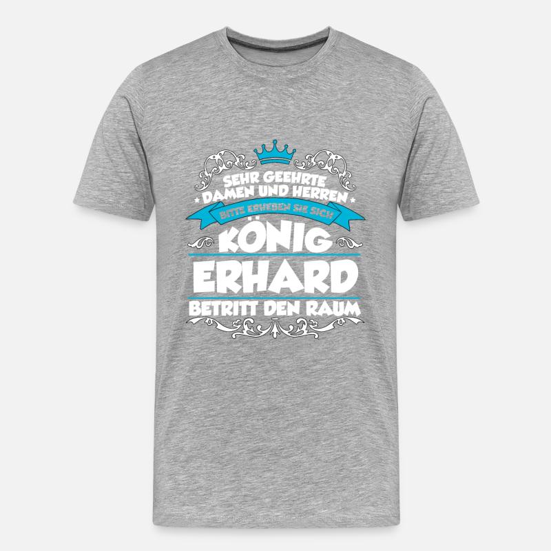 Erhard Name Design - Männer Premium Bio T-Shirt - Grau meliert