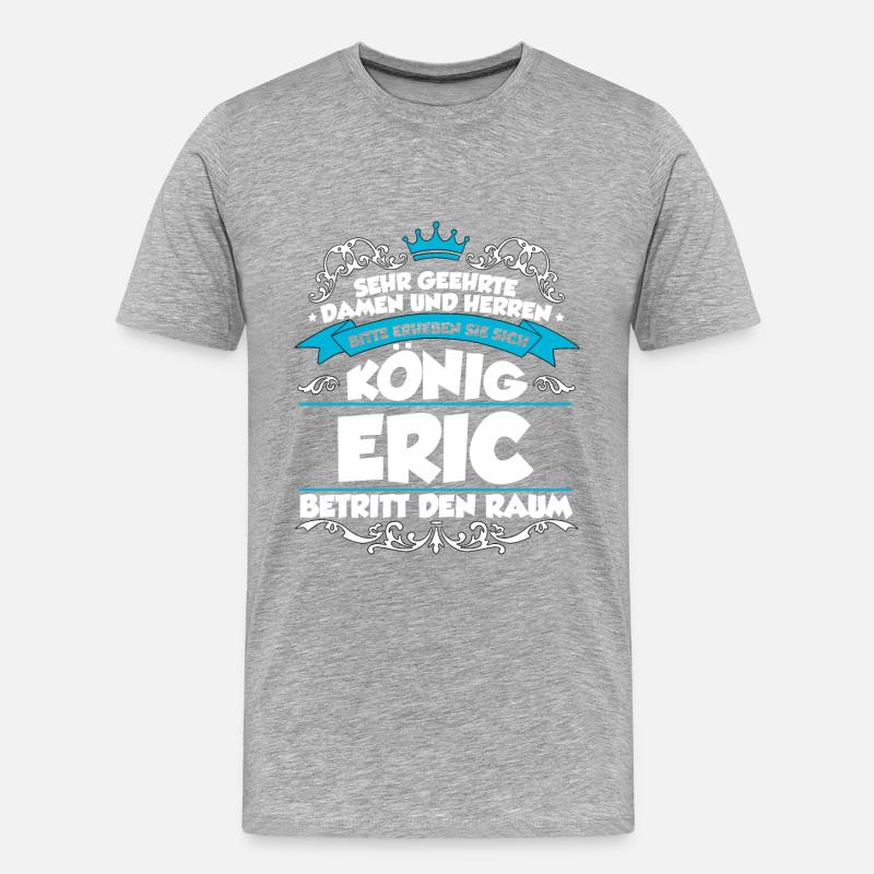 Eric Name Design - Männer Premium Bio T-Shirt - Grau meliert