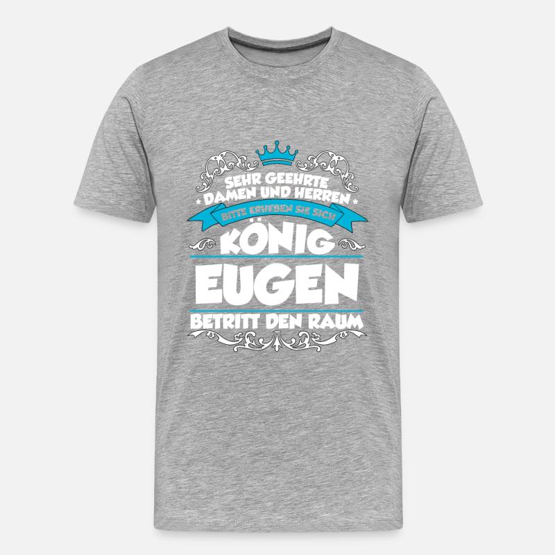 Eugen Name Design - Männer Premium Bio T-Shirt - Grau meliert