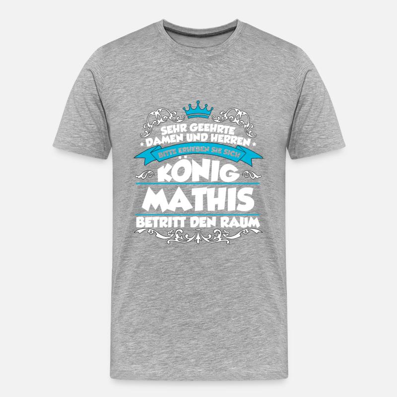 Mathis Name Design - Männer Premium Bio T-Shirt - Grau meliert
