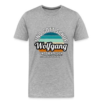 Wolfgang - Männer Premium Bio T-Shirt - Grau meliert - Vorne - Damien (186cm)