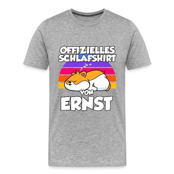 Offizielles Schlafshirt Von Ernst - Männer Premium Bio T-Shirt - Grau meliert - Vorne - Damien (186cm)