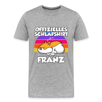 Offizielles Schlafshirt Von Franz - Männer Premium Bio T-Shirt - Grau meliert - Vorne - Damien (186cm)