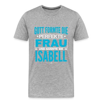 Isabell Name Design - Männer Premium Bio T-Shirt - Grau meliert - Vorne - Damien (186cm)