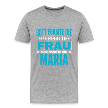 Conception du nom de Maria - T-shirt bio Premium Homme - gris chiné - Devant - Damien (186cm)