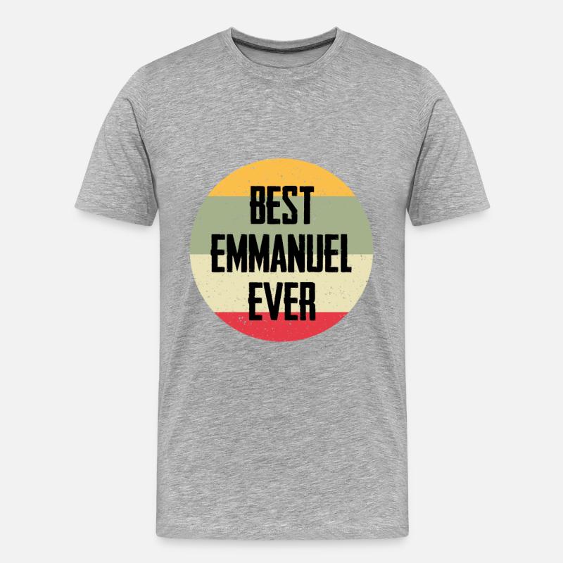 Best Emmanuel Ever - Männer Premium Bio T-Shirt - Grau meliert
