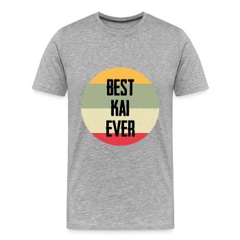 Best Kai Ever - Männer Premium Bio T-Shirt - Grau meliert - Vorne - Damien (186cm)