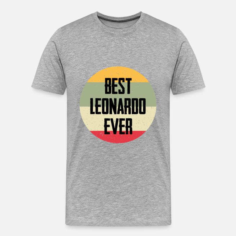 Best Leonardo Ever - Männer Premium Bio T-Shirt - Grau meliert