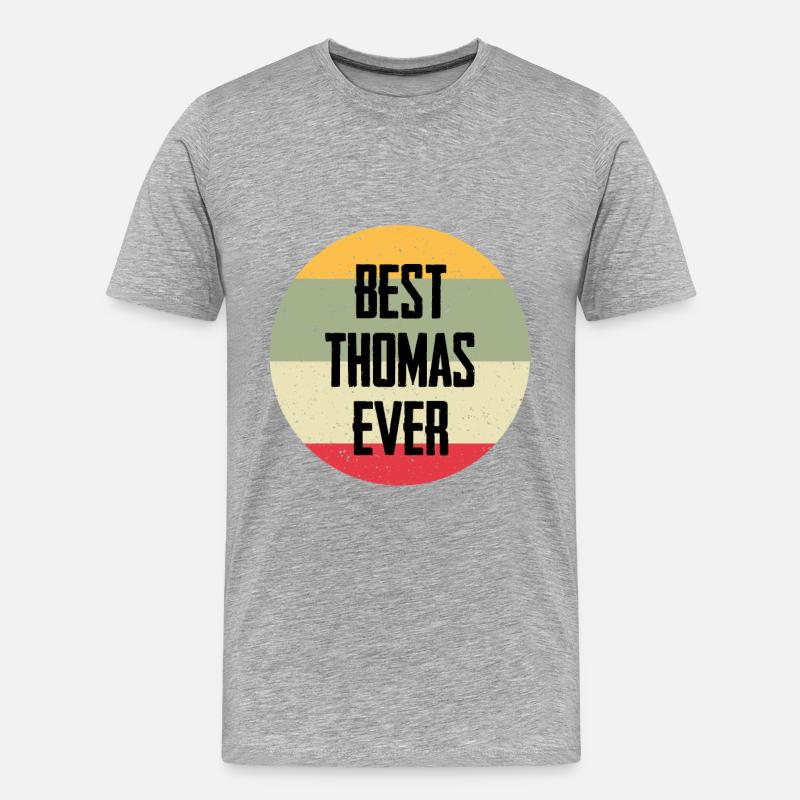 Best Thomas Ever - Männer Premium Bio T-Shirt - Grau meliert