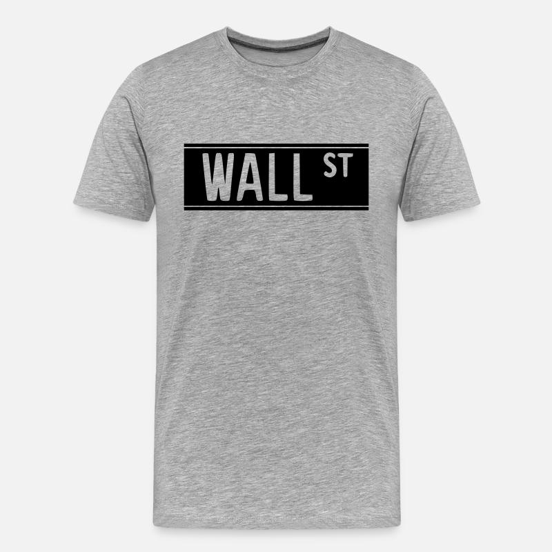 Wall Street 1 - Männer Premium Bio T-Shirt - Grau meliert