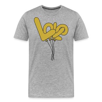 Luftballon Love - Männer Premium Bio T-Shirt - Grau meliert - Vorne - Damien (186cm)