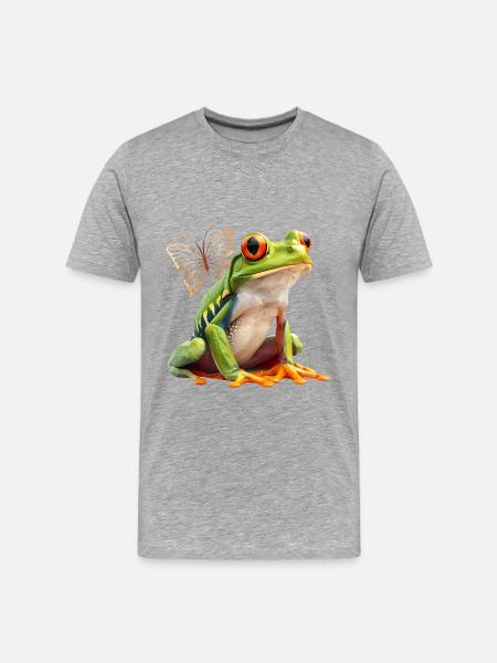Frog - Men's Premium Organic T-Shirt - heather grey