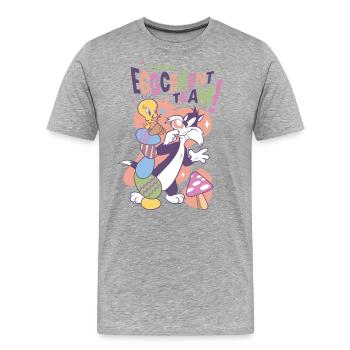 Looney Tunes Tweety Und Sylvester Eggcellent Team - Männer Premium Bio T-Shirt - Grau meliert - Vorne - Damien (186cm)