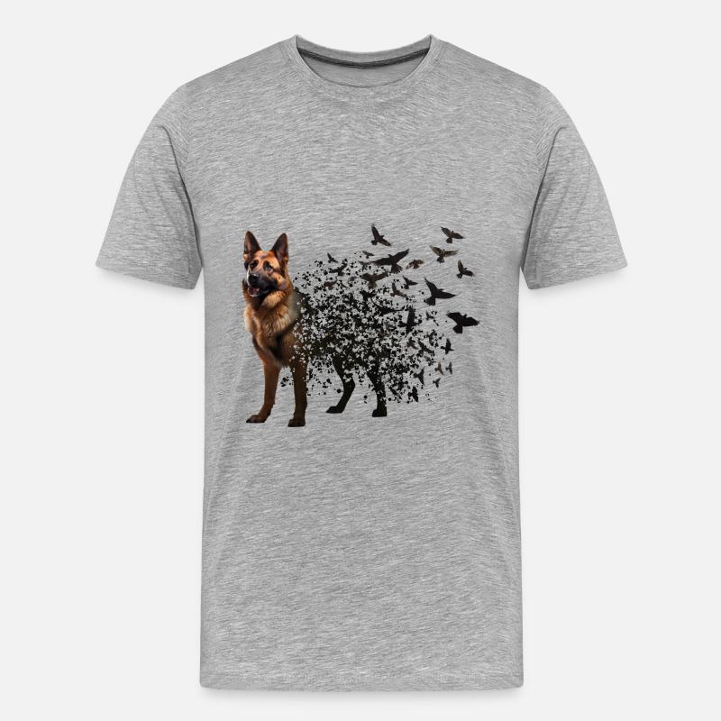 Deutscher Schäferhund - Männer Premium Bio T-Shirt - Grau meliert