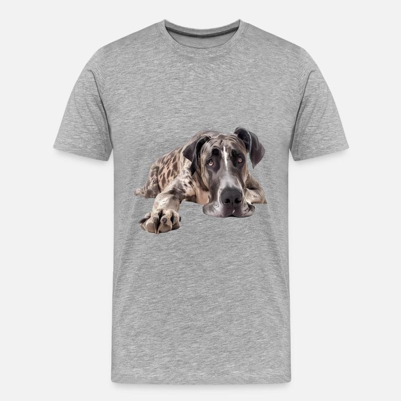 Great Dane - Männer Premium Bio T-Shirt - Grau meliert