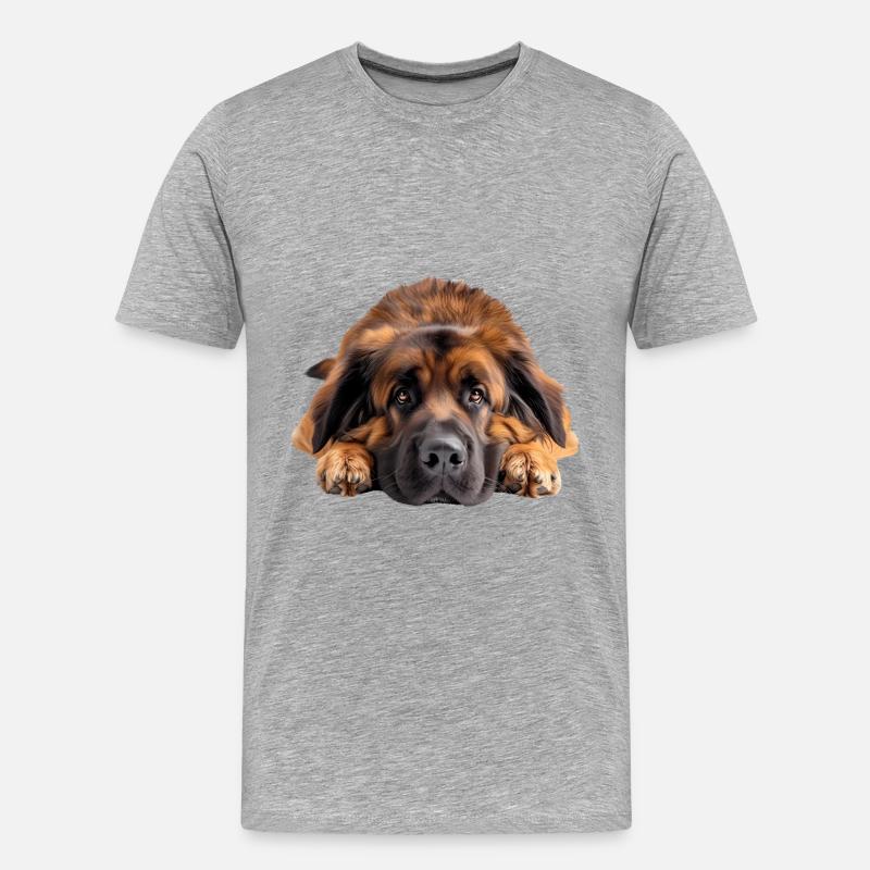 Leonberger - Männer Premium Bio T-Shirt - Grau meliert